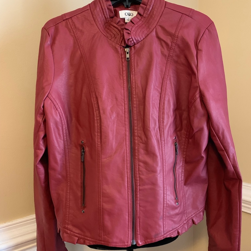 Red leather jacket